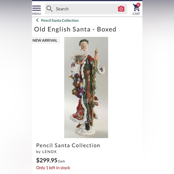 LENOX SANTA - “Old English Santa” pencil style - beautiful & perfect condition! - Picture 7 of 7